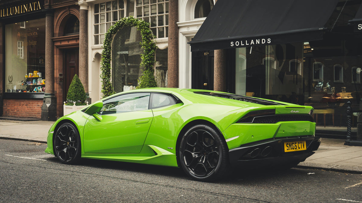Vehicle wrap in bright neon green colour