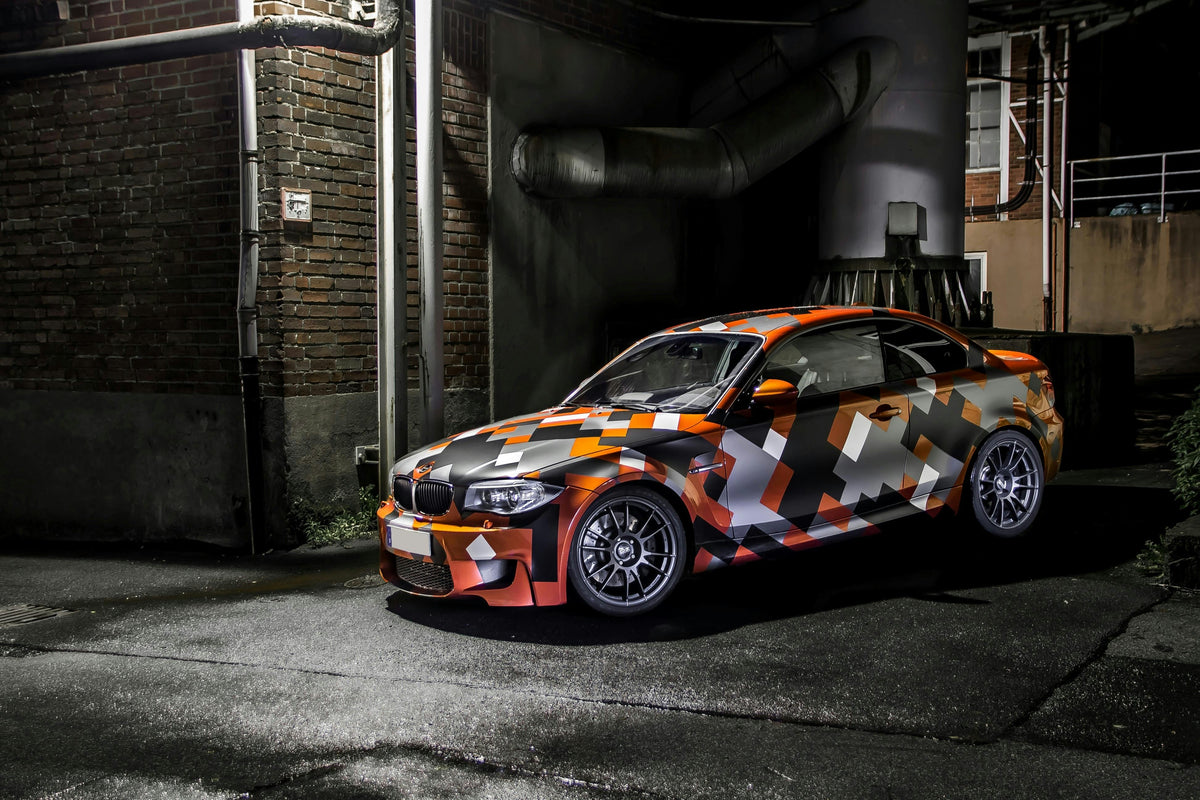 Trendy bright coloured vehicle vinyl wrap