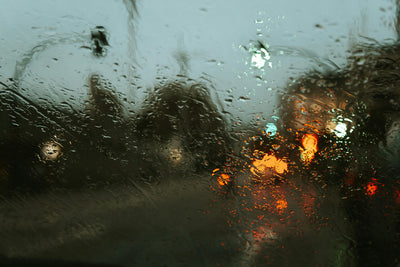 Protection film installed on car window