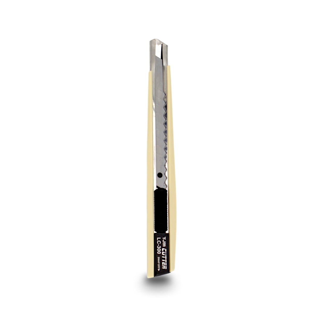 Utility knife with 45-degree 9mm blade for angled cuts.