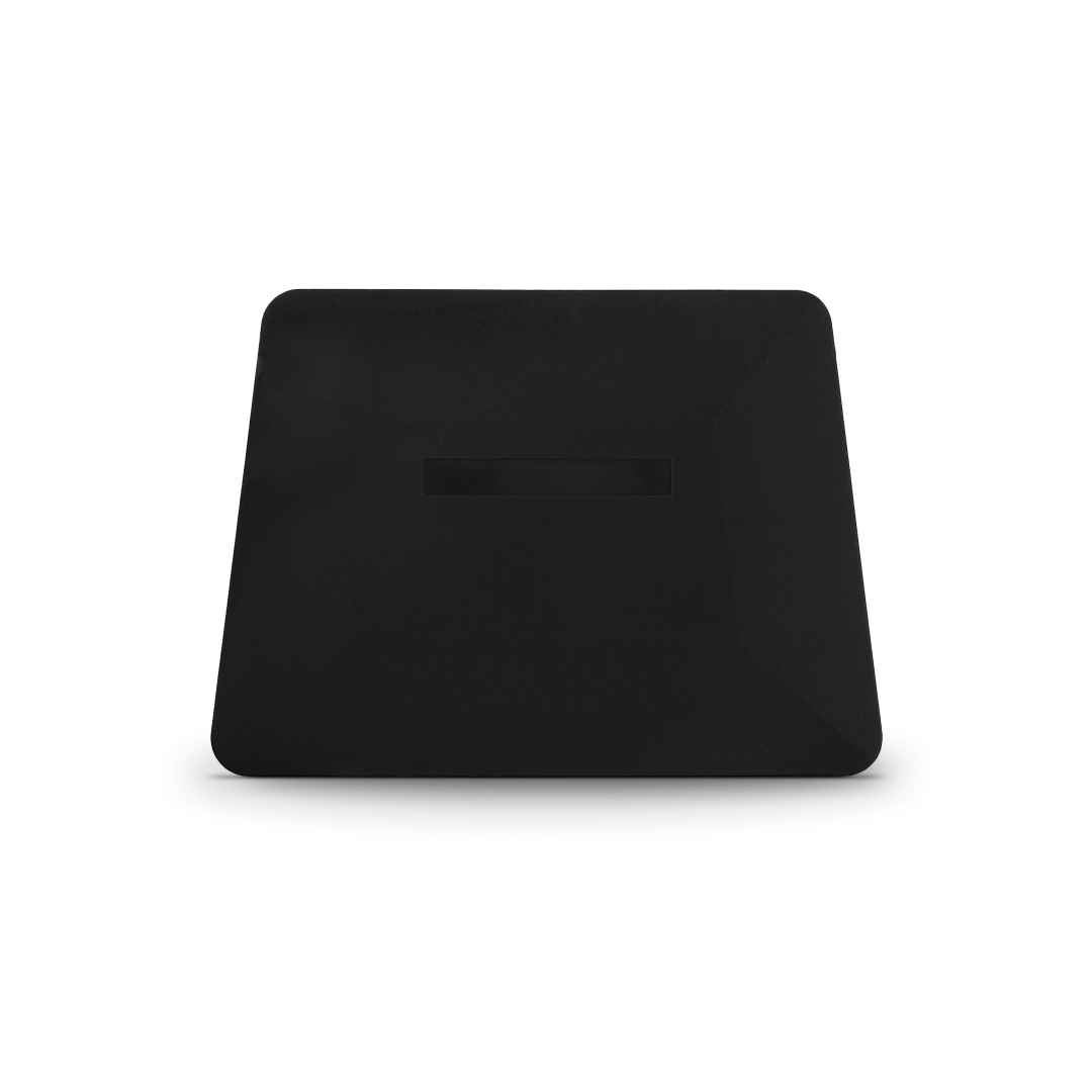 Black tint squeegee card with hard flex for rigid surface applications.