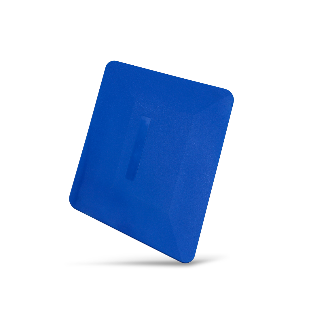 Blue medium flex tint card for smooth film installation.