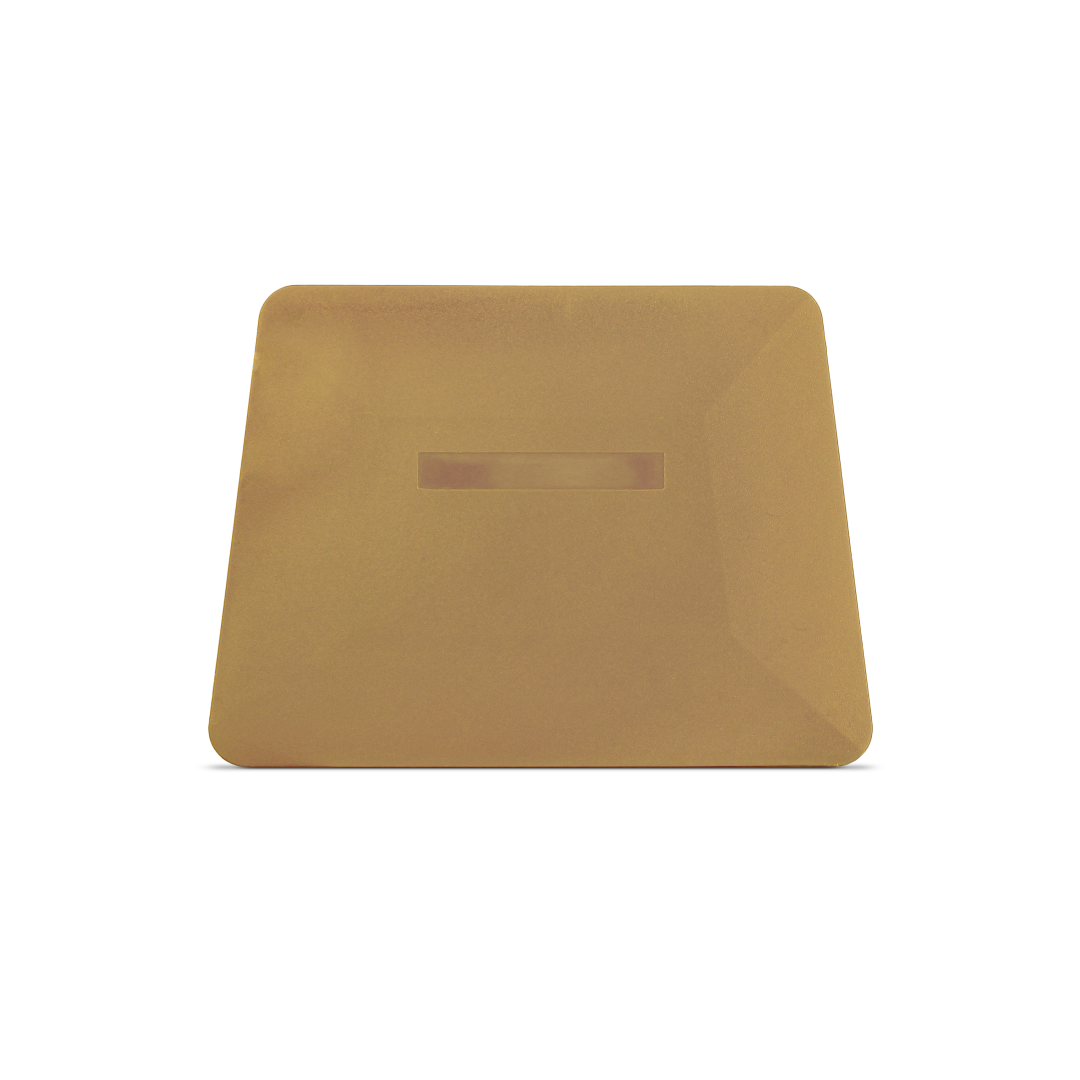 Gold tinting squeegee card with medium flex for versatility.