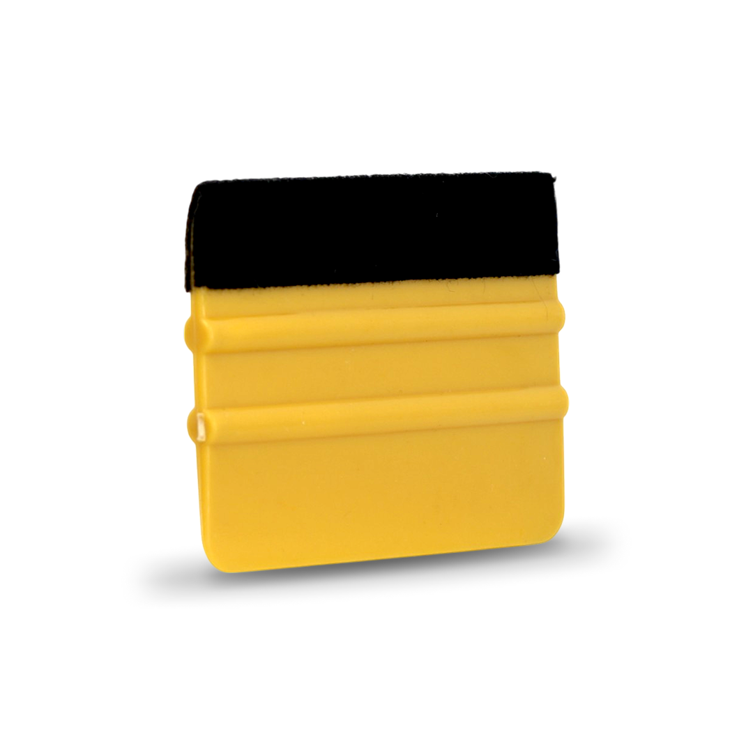 Gold wrap squeegee featuring felt buffer for smooth vinyl installation.