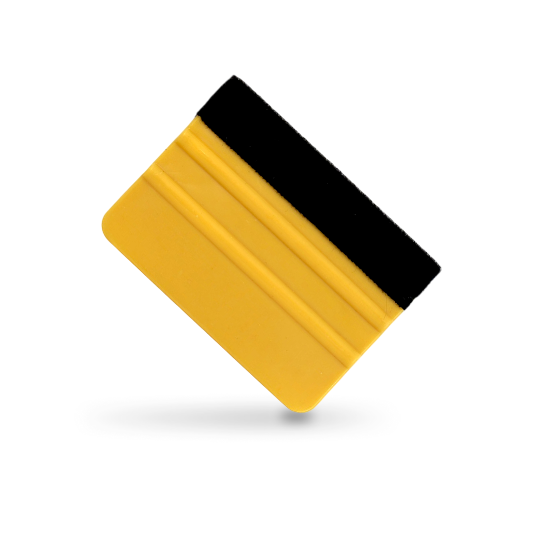 Gold wrap squeegee featuring felt buffer for smooth vinyl installation.