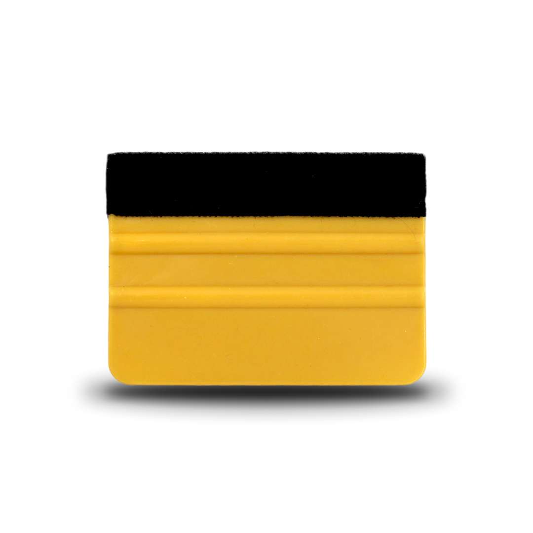 Gold wrap squeegee featuring felt buffer for smooth vinyl installation.