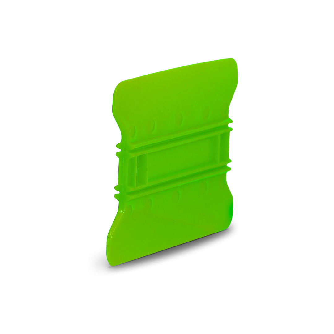 Green squeegee with wing edges and rigid flex.