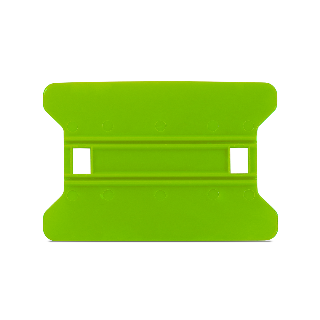 Green squeegee with wing edges and rigid flex.