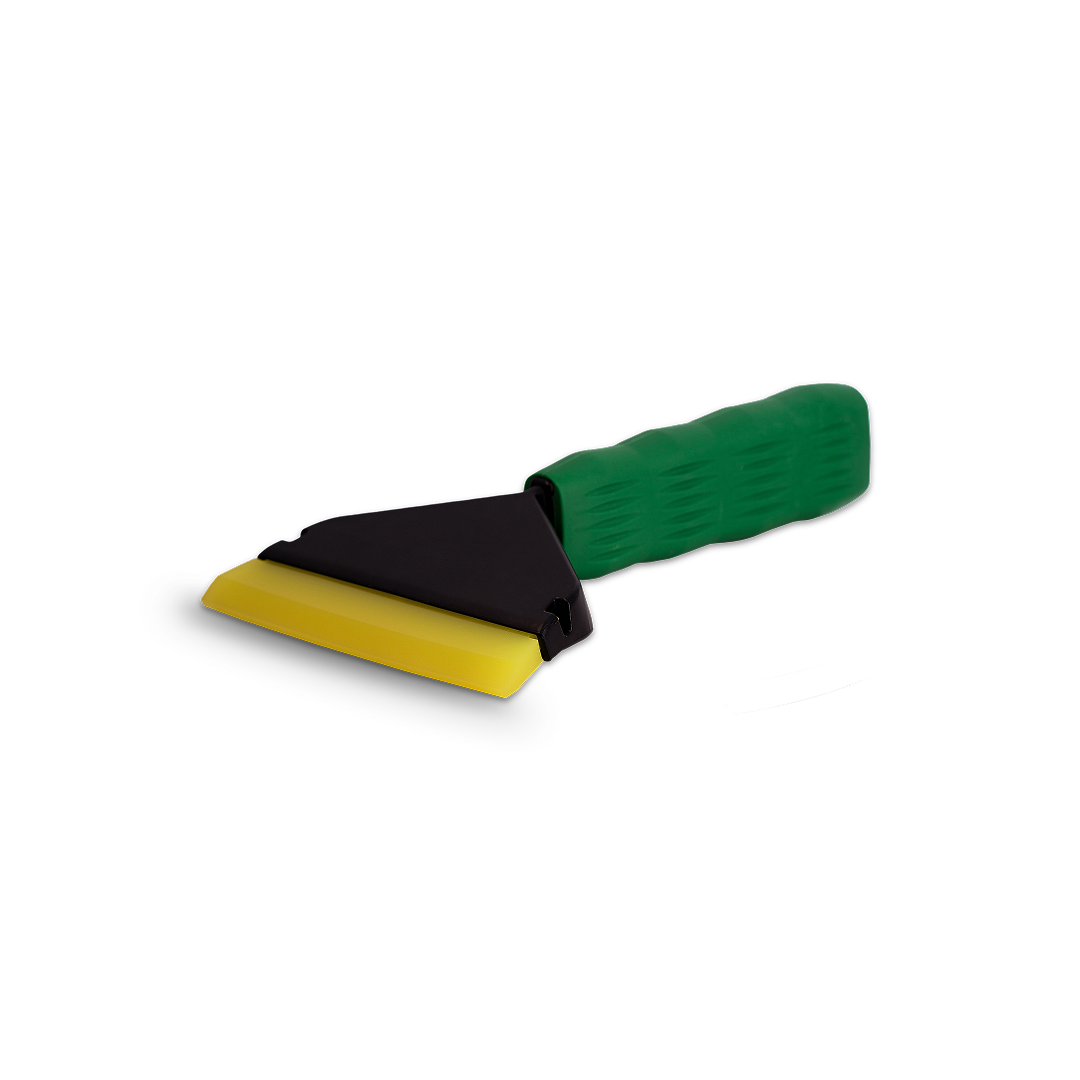 Durable rubber handle for automotive squeegee blades.