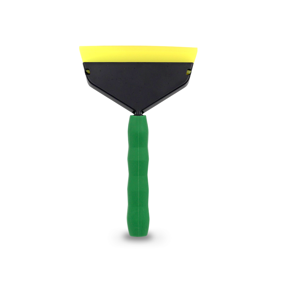 Durable rubber handle for automotive squeegee blades.