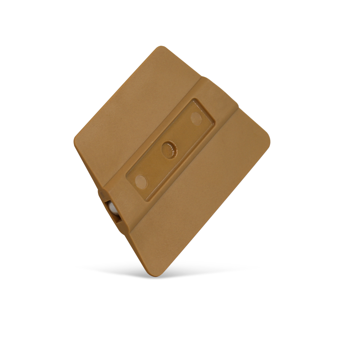 Gold squeegee with magnetic core and hard flex body.