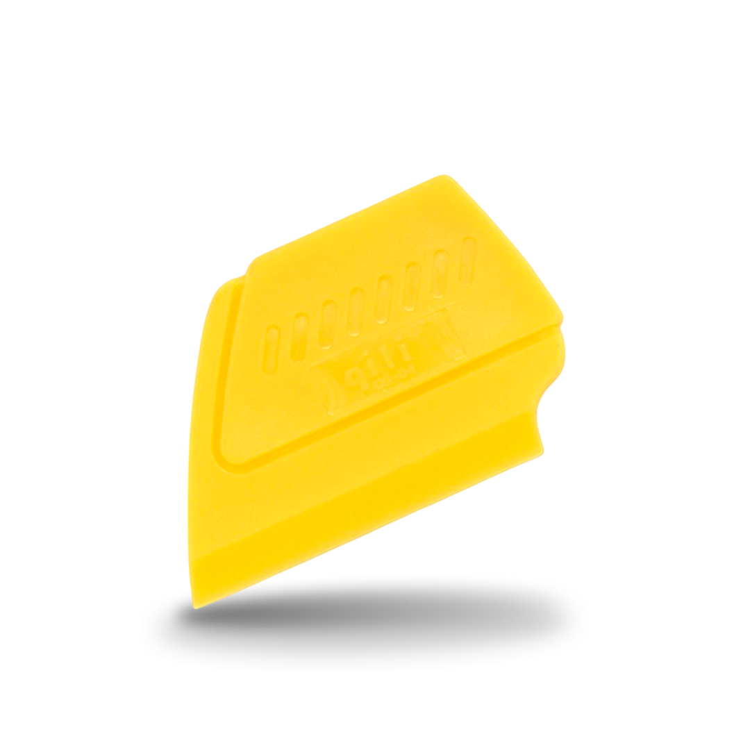 Compact yellow squeegee for precise side trim tinting.