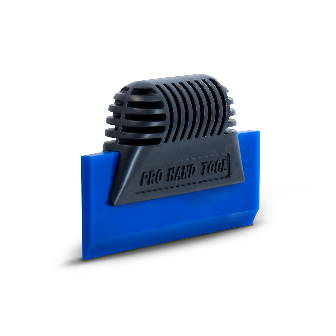 Palm grip handle for comfortable tint squeegee control.