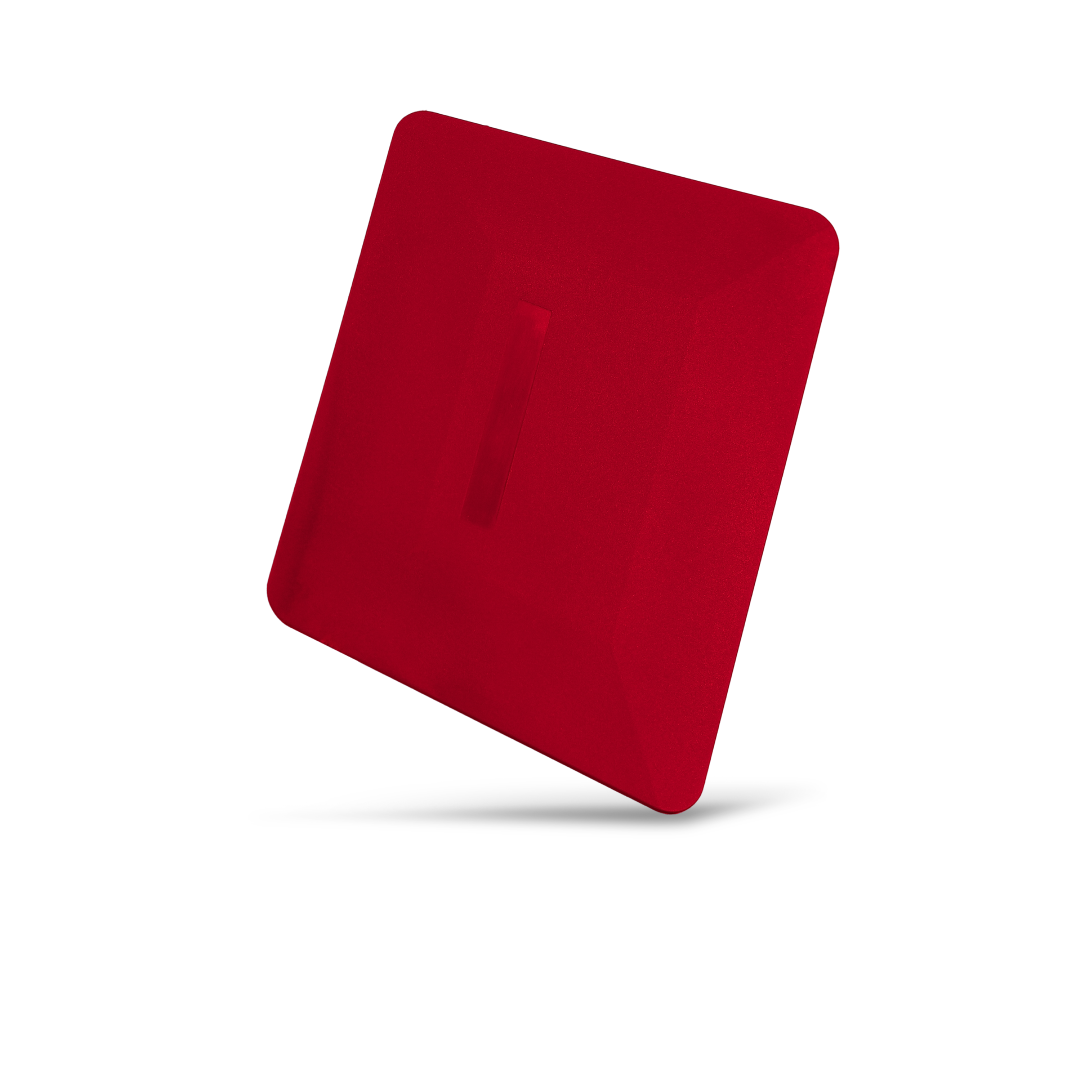Red medium flex squeegee for auto window tinting.