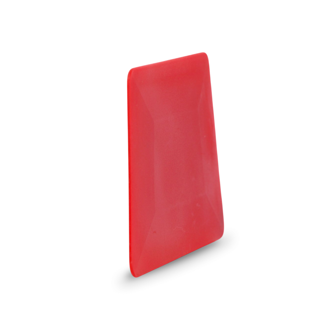 Red medium flex squeegee for auto window tinting.