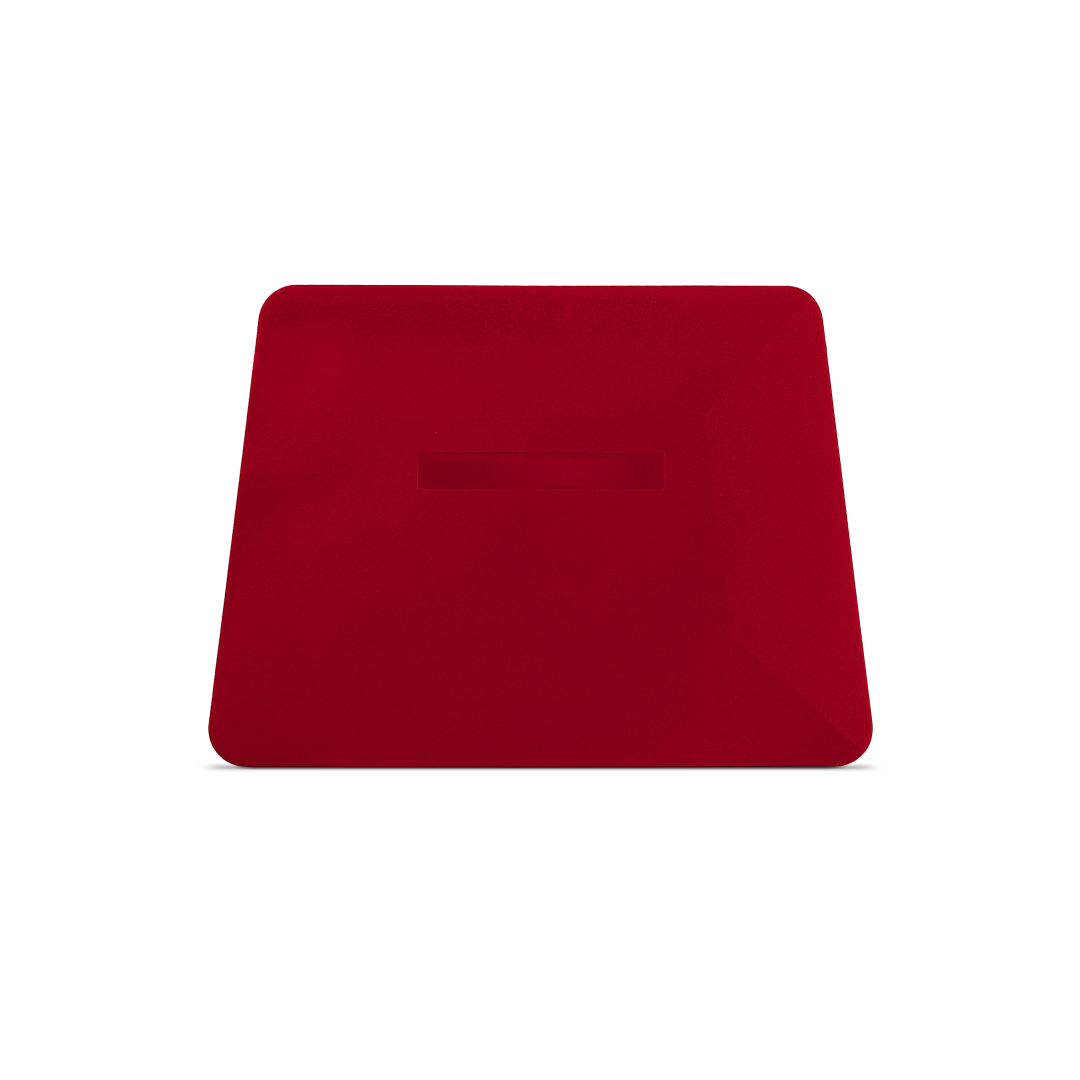 Red medium flex squeegee for auto window tinting.