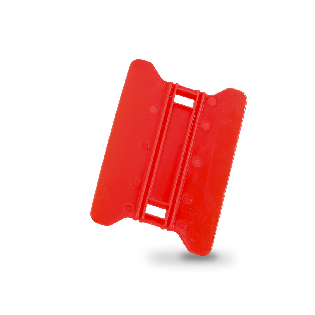Red wing edge squeegee with hard flex construction.