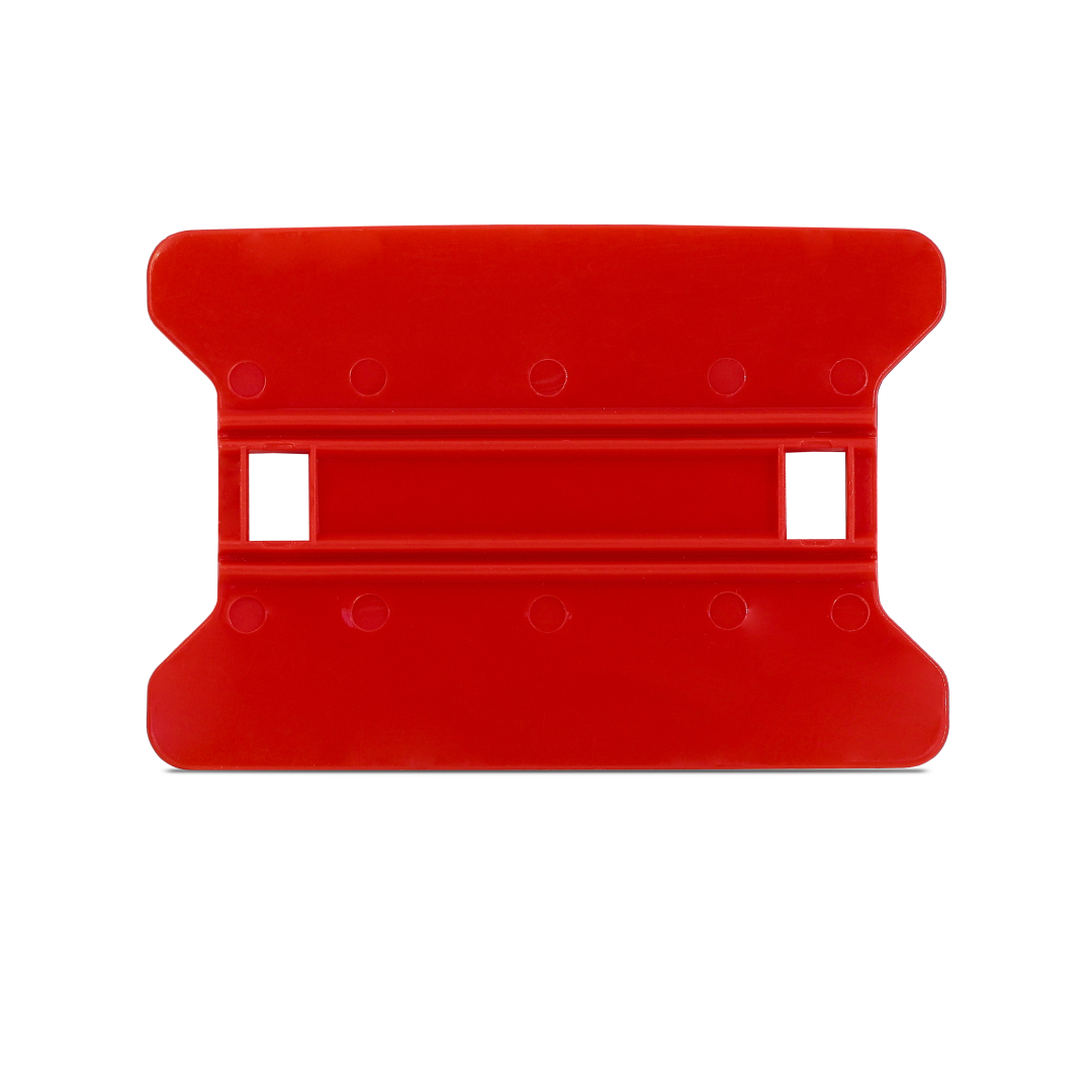 Red wing edge squeegee with hard flex construction.
