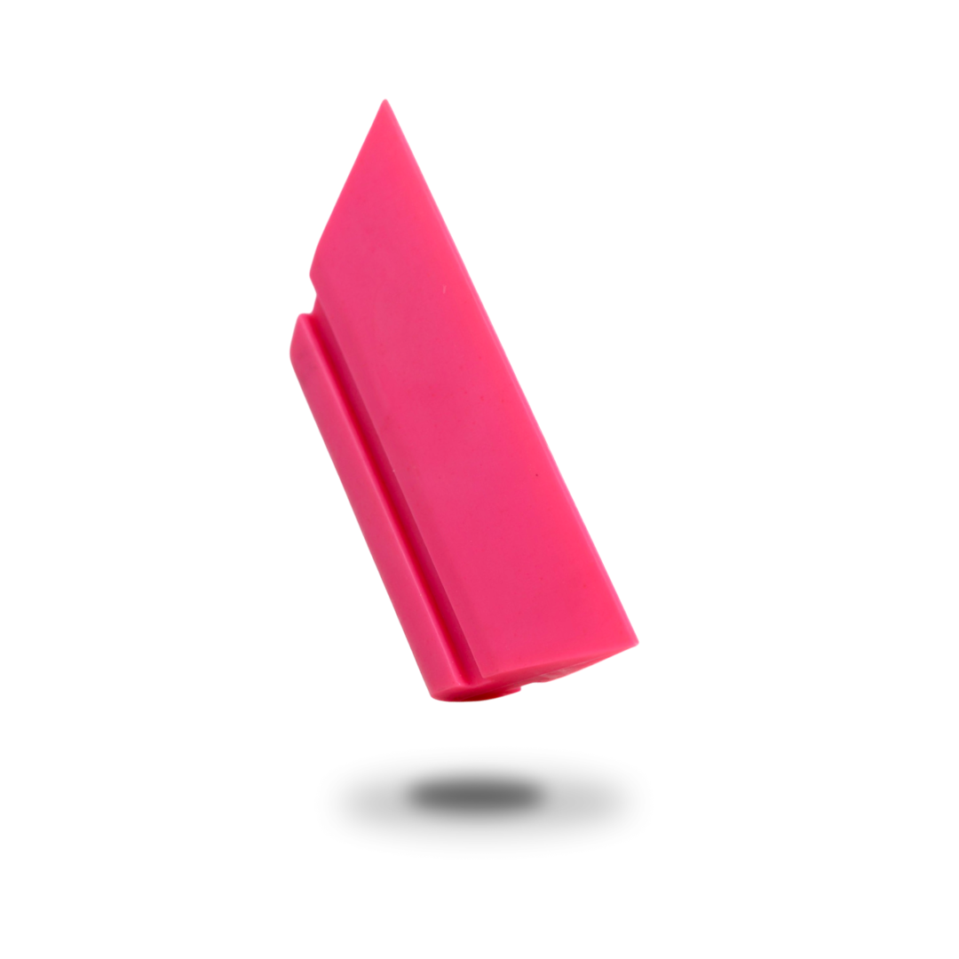 Wide pink soft flex squeegee for gentle PPF application.