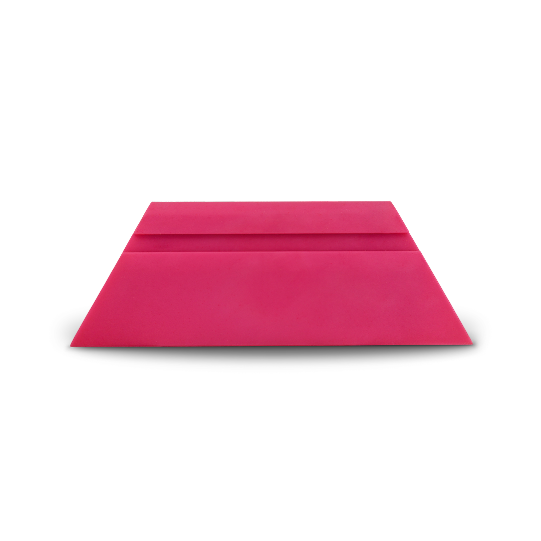 Wide pink soft flex squeegee for gentle PPF application.