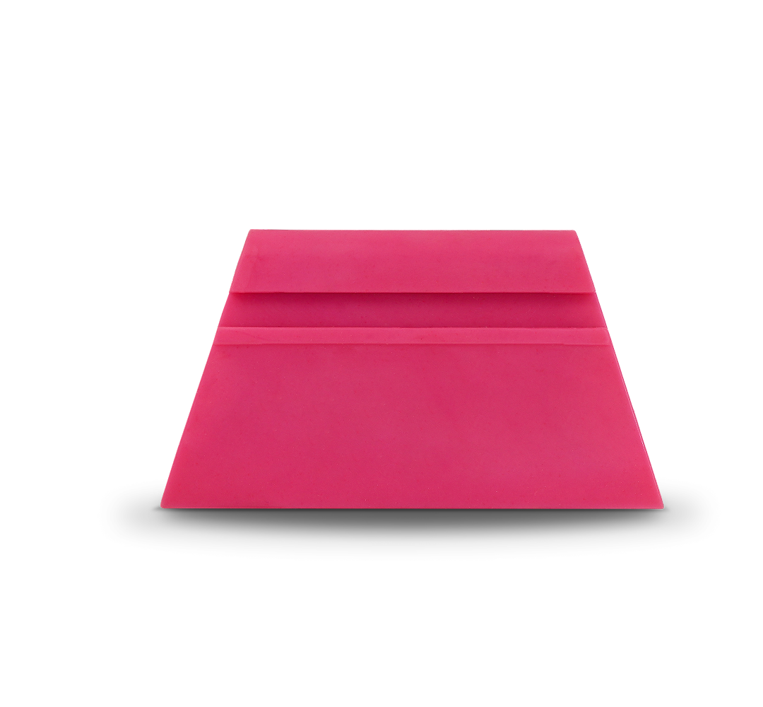 Soft flexible pink squeegee for paint protection film jobs.