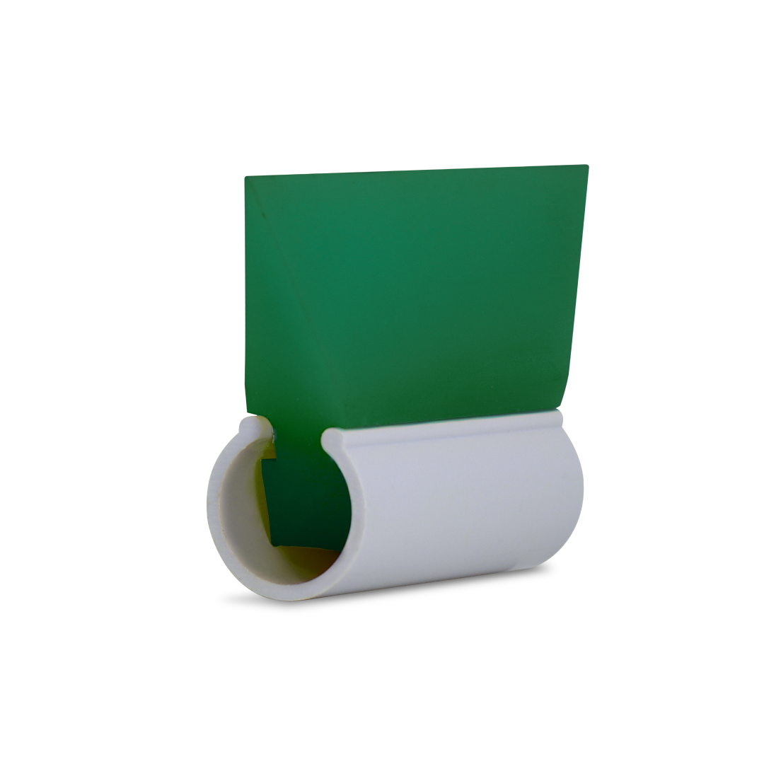 Green turbo squeegee with soft flex for curved wrap surfaces.