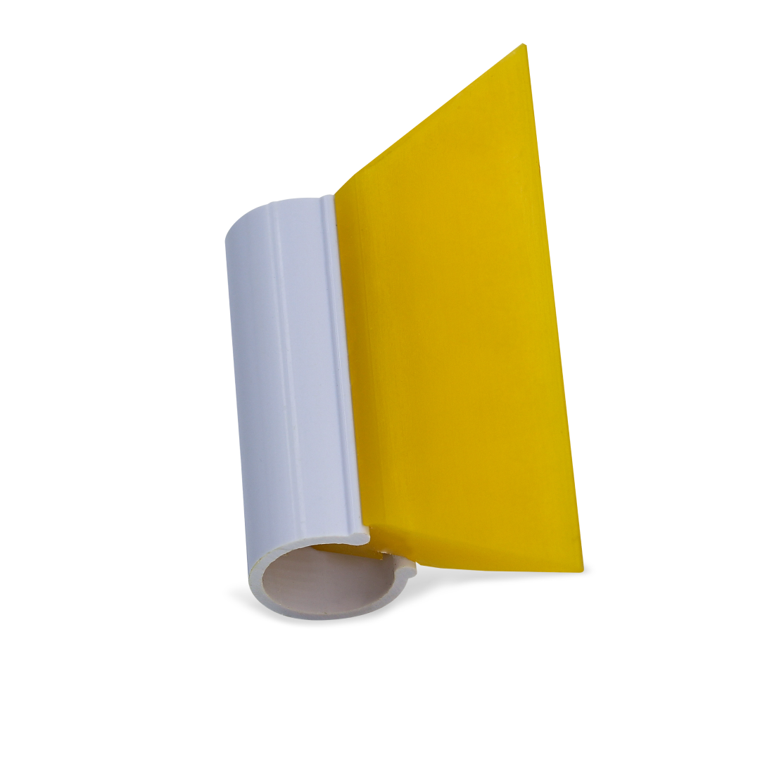 Yellow turbo-style hard flex squeegee for high-pressure vinyl installs.