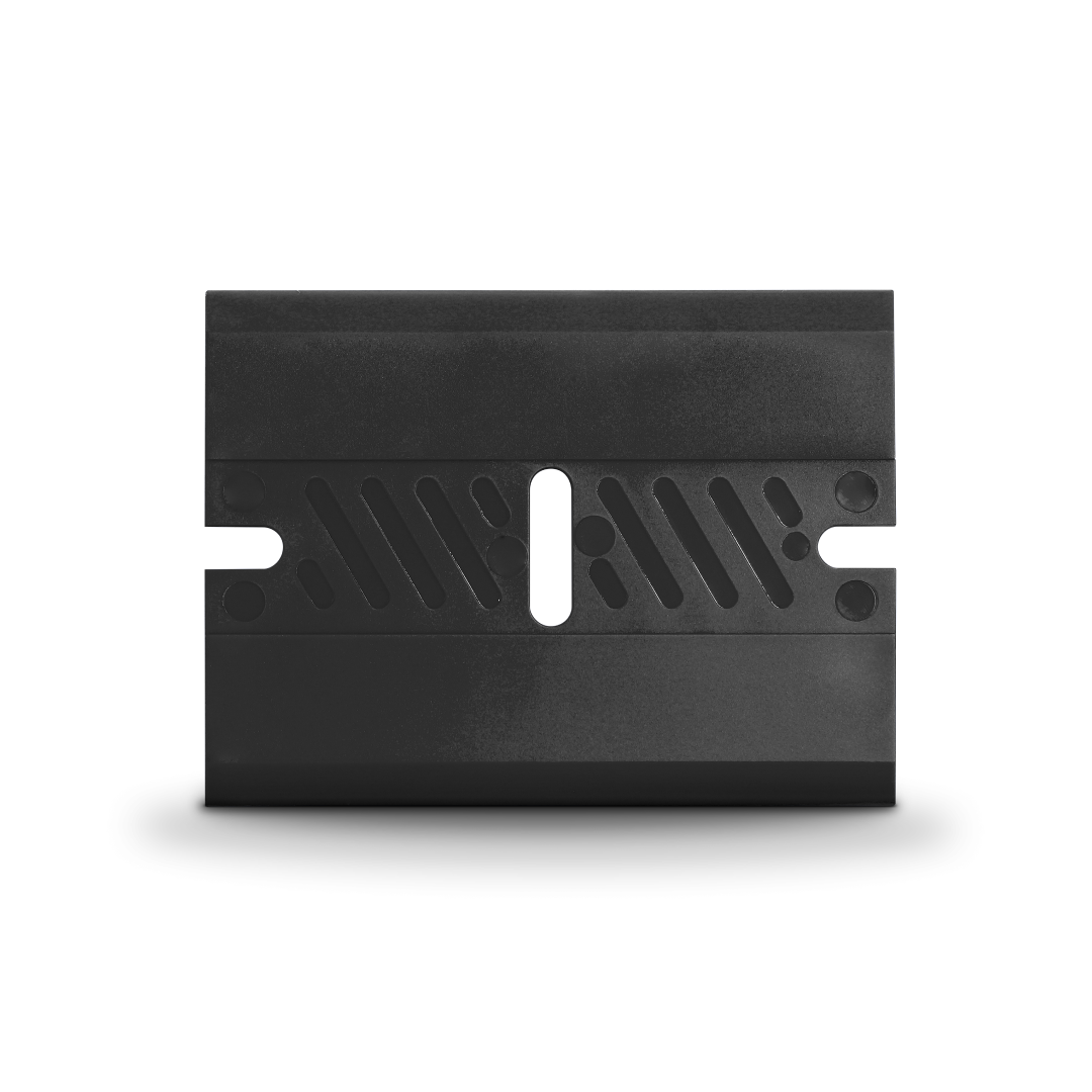 Combination decal scraper and squeegee for adhesive removal.