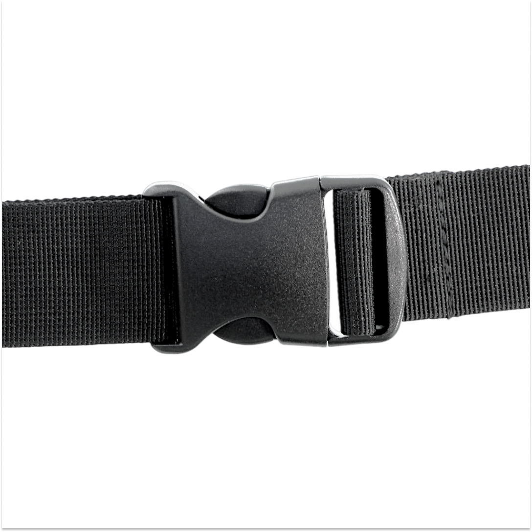 Medium-sized vinyl wrap tool belt with secure waist clip fastening.
