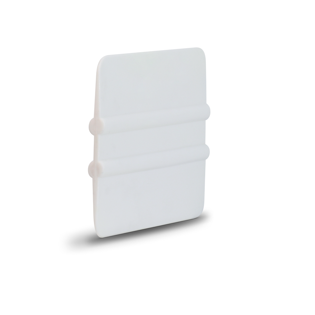 White vinyl wrap squeegee designed for streak-free results.