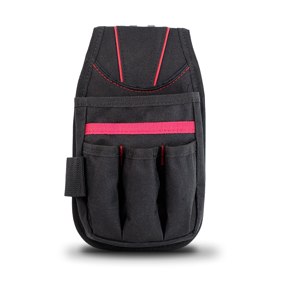 Clip-on wrap tool belt for quick attachment to pants or belts.