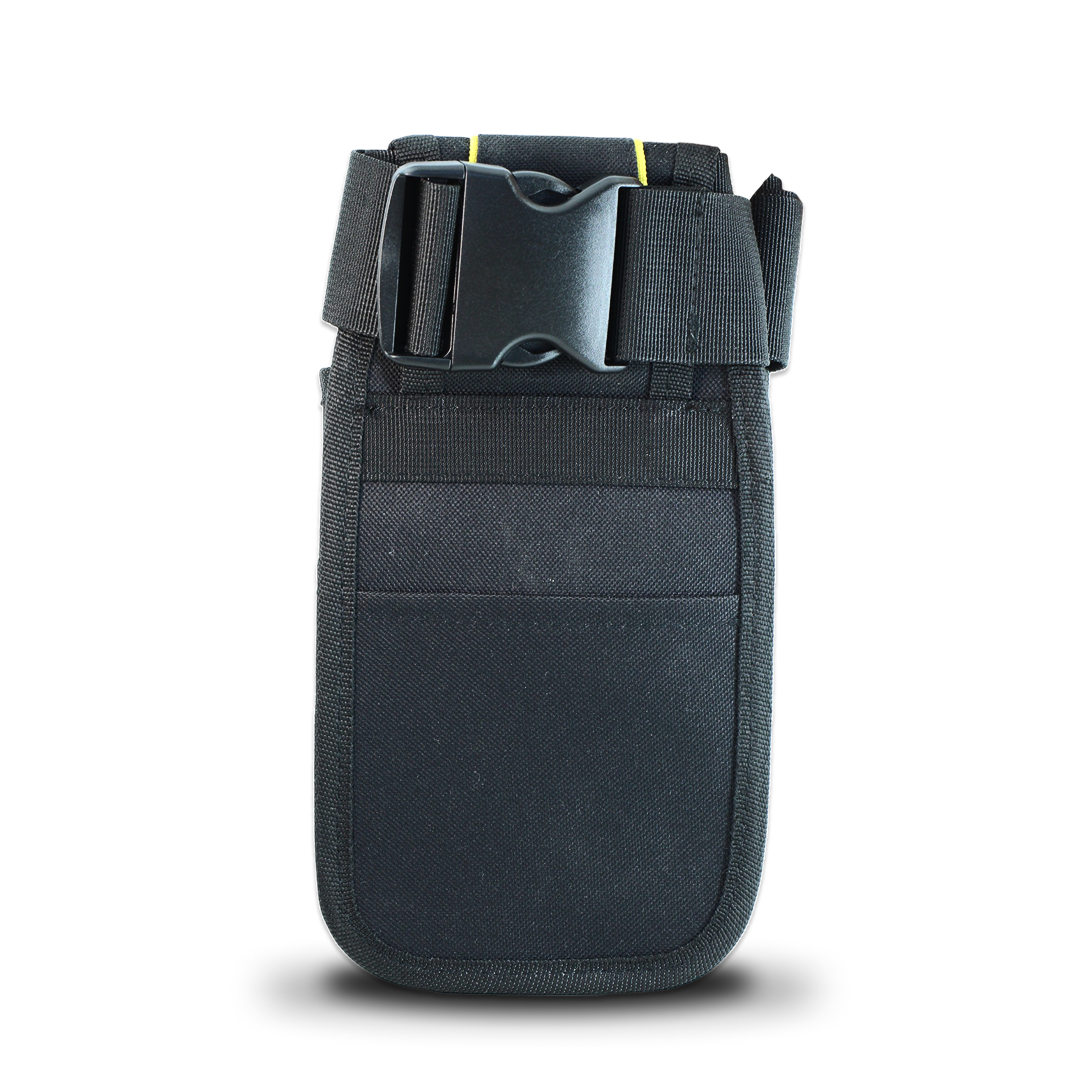 Vinyl wrap tool belt with adjustable waist clip for secure fit and easy tool access.