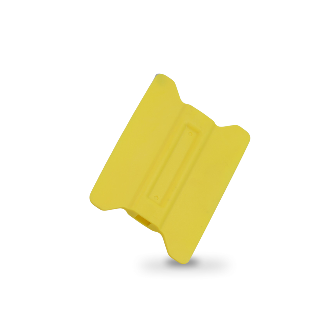 Yellow wing squeegee with medium flexibility for balanced control.