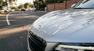 Paint protection film on a car hood
