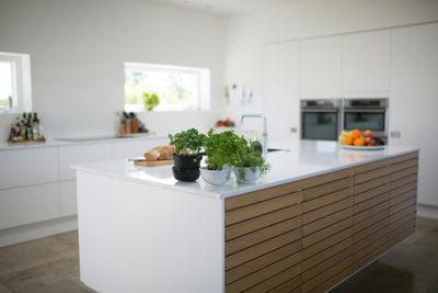 Kitchen countertop with vinyl kitchen wrap installed