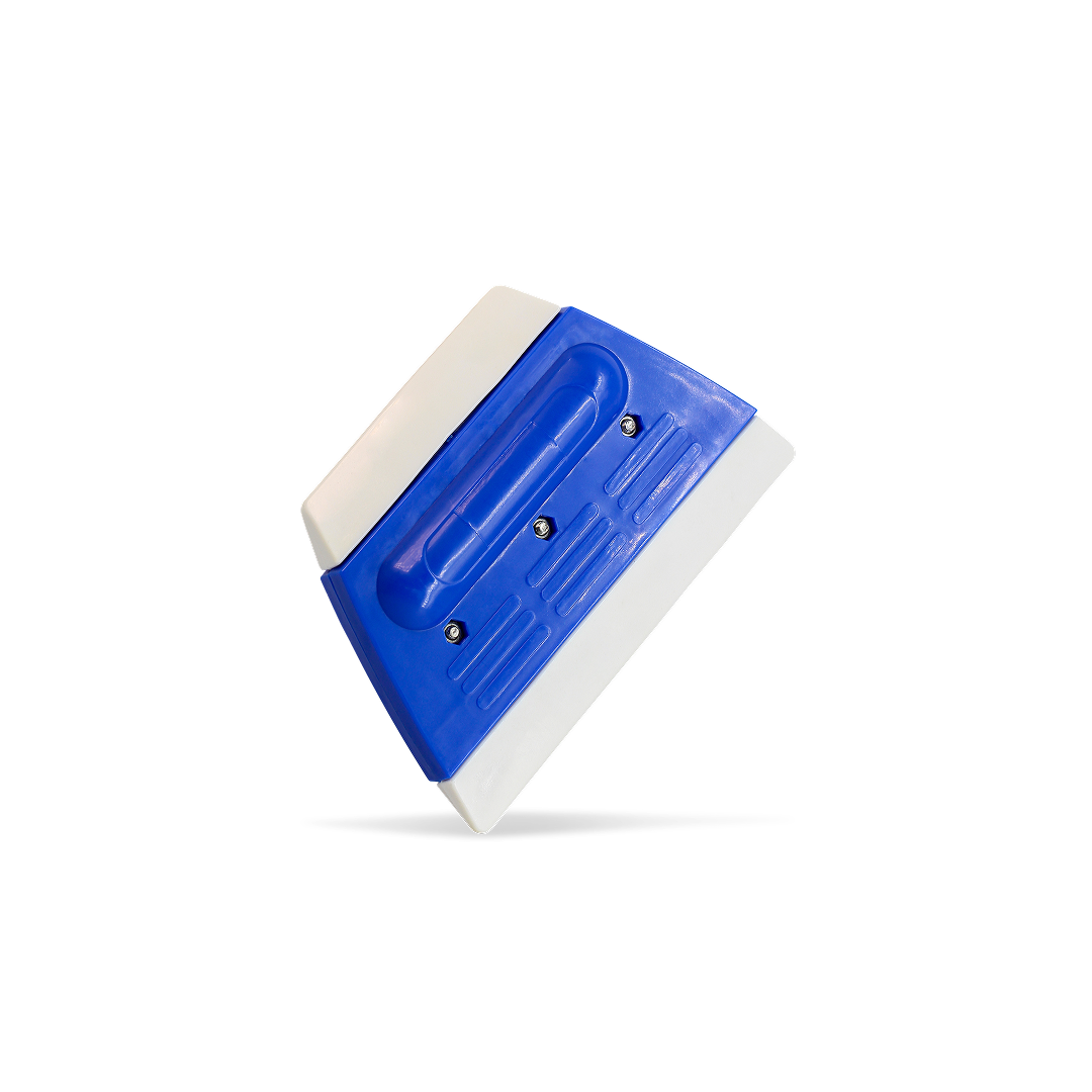 Double-edged rubber squeegee for tinting and water removal.