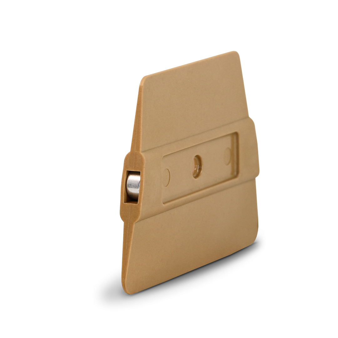 Gold squeegee with magnetic core and hard flex body.