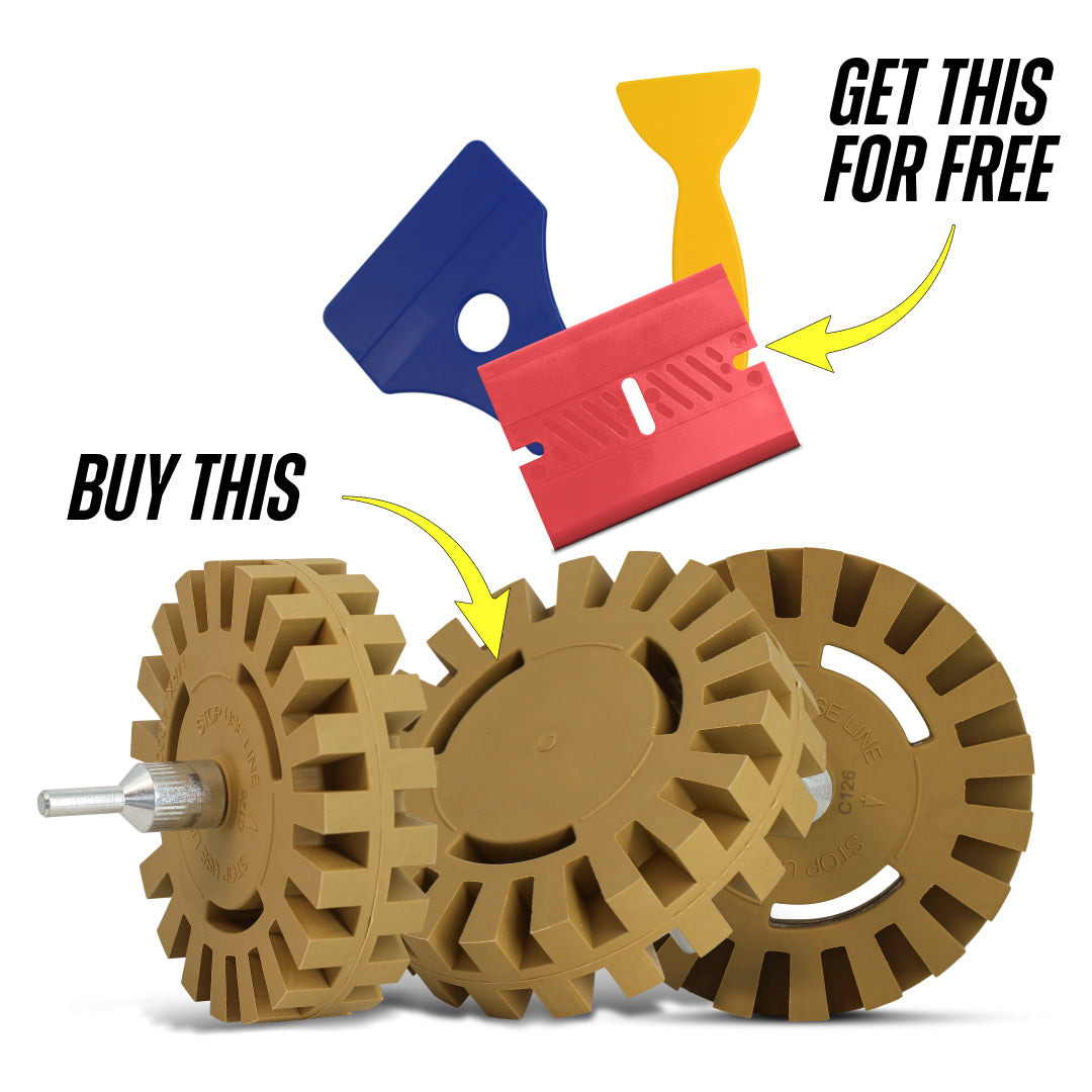 Decal Removal Caramel Rubber Eraser Wheel Set