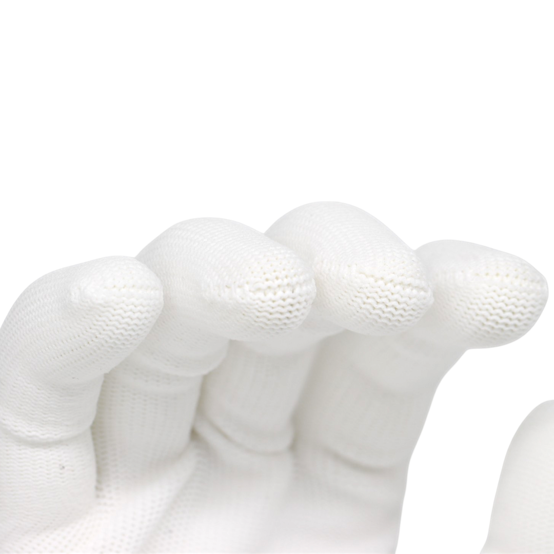 Pair of white professional wrap gloves to handle vinyl without leaving marks or static.