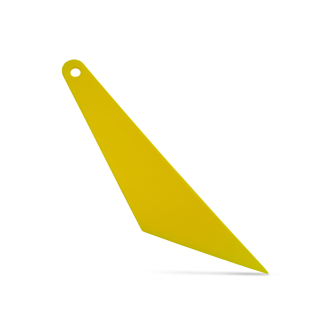 Long handle squeegee for tucking tint and film under trims.