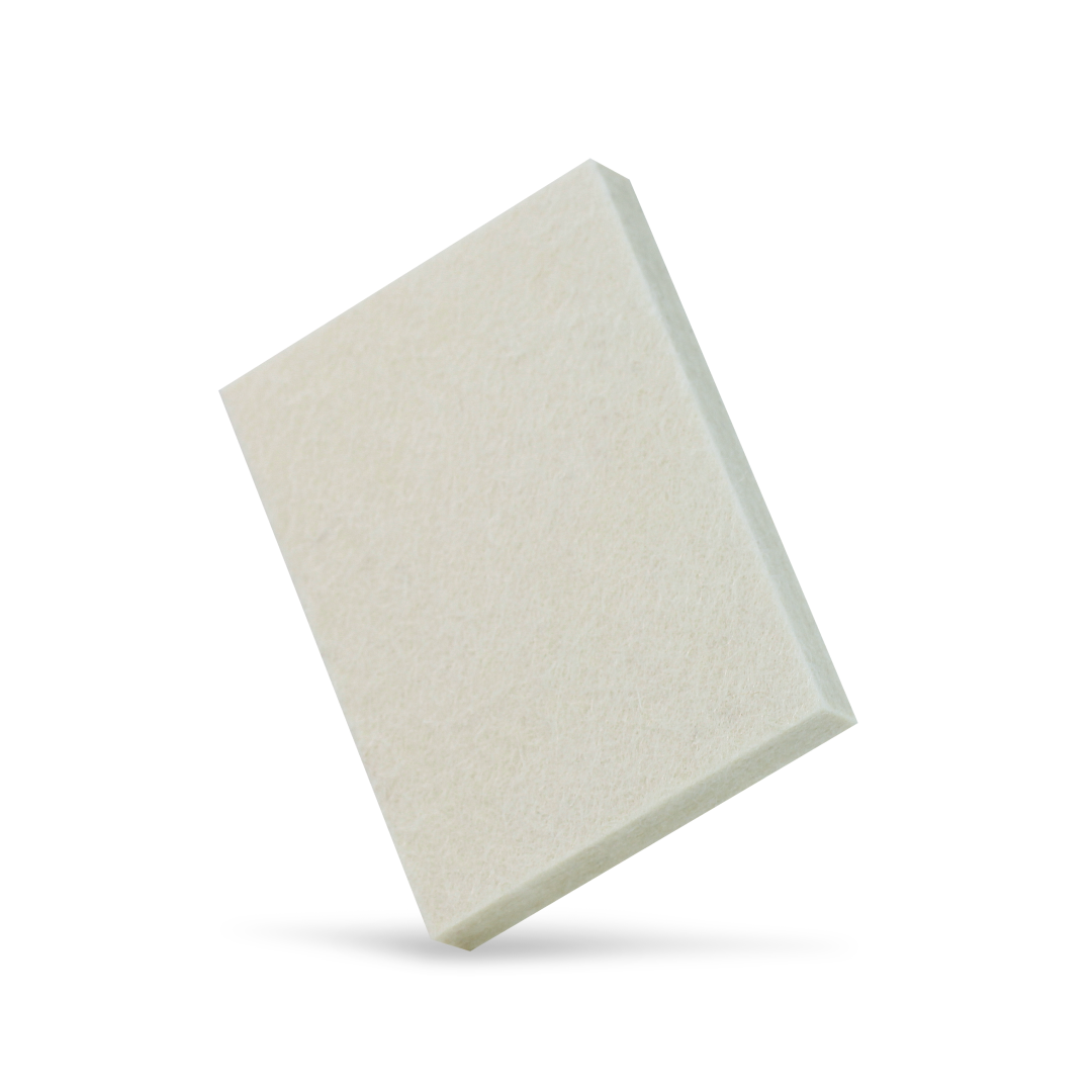 White felt squeegee block for gentle and effective vinyl smoothing.